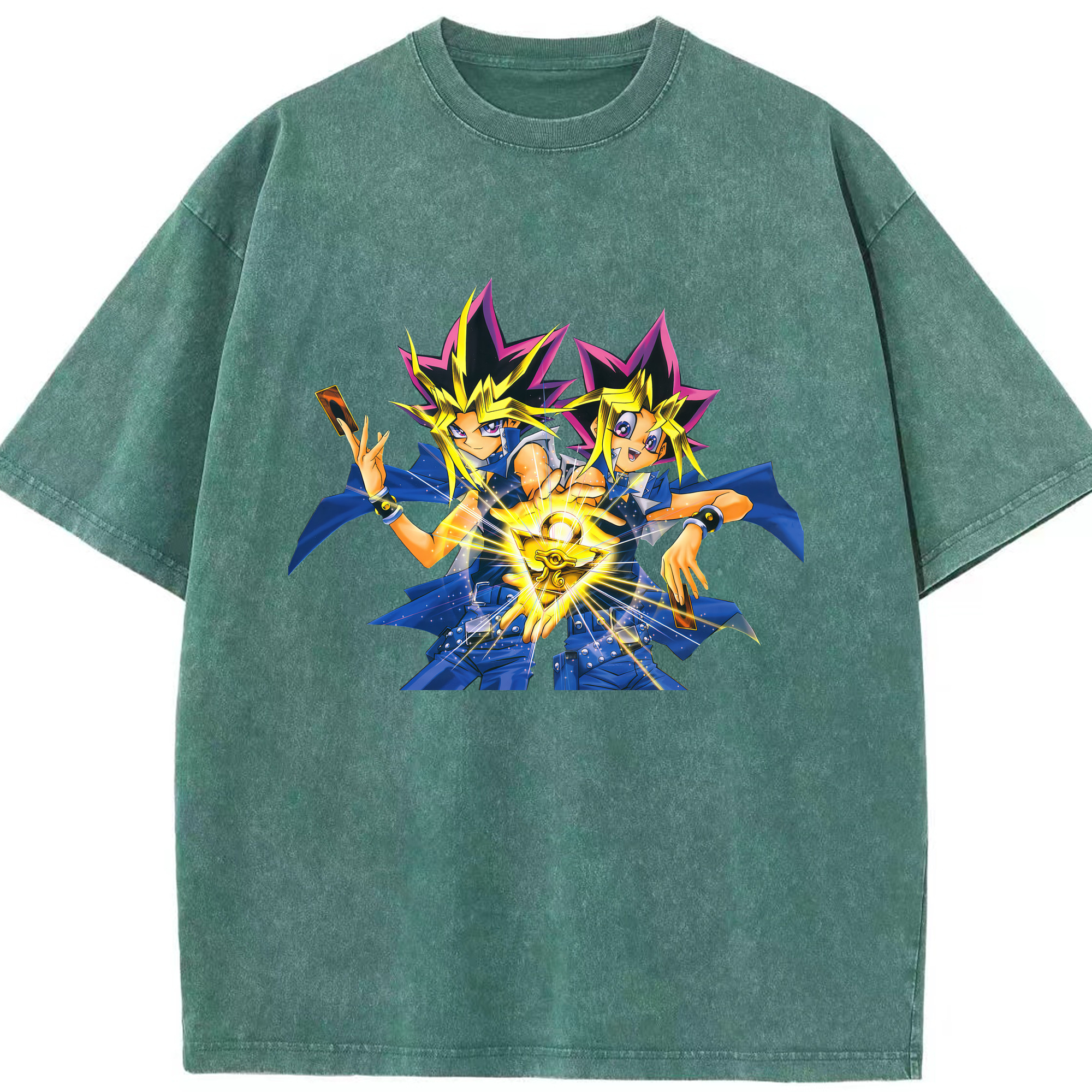 （画像用） 遊☆戯☆王 Yu-Gi-Oh! 綿100% ヴィンテージ風 半袖Tシャツ（フロントプリント）